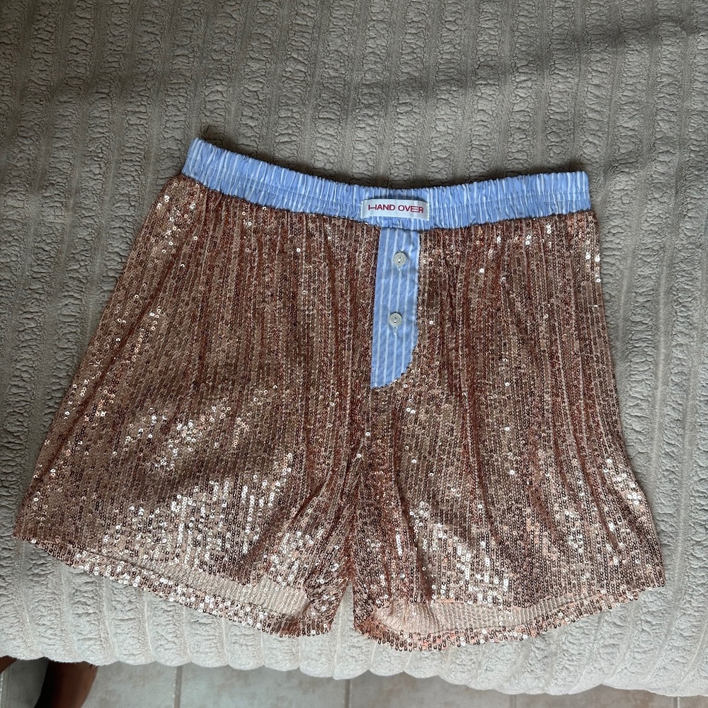 HANDOVER PINK SEQUIN BOXERS SZ LARGE